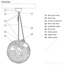 Eurolite 50301510 MD-3010 motore per sfera specchiata fino a 100 cm di diametro palla specchi discoteca 4026397425550