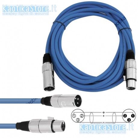 Cavo XLR 3 poli varie misure microfonico/segnale di linea adattabile/ segnali DMX Cavo XLR 3 poli varie misure microfonico/segnale di linea adattabile/ segnali DMX