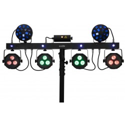 51741094 EUROLITE LED KLS laser bar FX light set sistema completo faretti spot UV mini mushroom LED ean 4026397684681