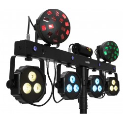 51741094 EUROLITE LED KLS laser bar FX light set sistema completo faretti spot UV mini mushroom LED ean 4026397684681
