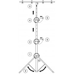 EUROLITE LS-1T EU Steel stand 59006990 ean 4026397625400 Palo stativo treppiede in acciaio con barra a T