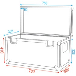 D7422B Dap Audio Flightcase  780 x 380 x 410 mm SERIE STACK CASE 3 baule per trasporto