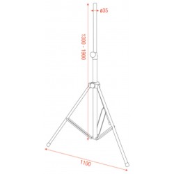 Showgear Mammoth Speaker Stand cavalletto treppiede giunto in magnesio per casse attive passive D8600 EAN 8717748379504