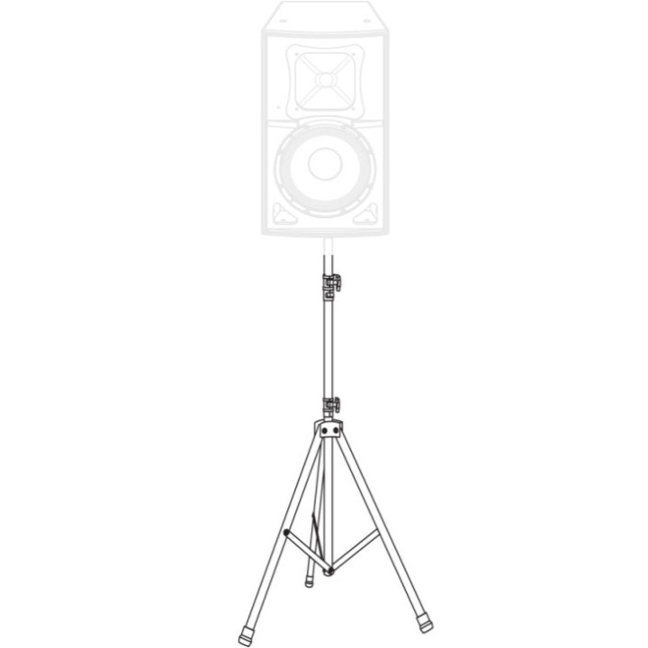 Showgear Mammoth Speaker Stand cavalletto treppiede giunto in magnesio per casse attive passive D8600 EAN 8717748379504