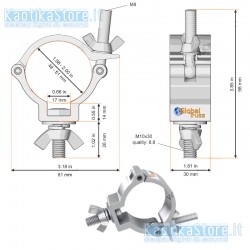 Global Truss gancio supporto tubi 48-51mm ganci per struttura americana supporto luci teatro discoteca