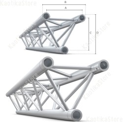 Milos Truss triangolore PRO-30 GT dritto 500 mm americana supporto luci traliccio 0,5 metro palco live arredamento