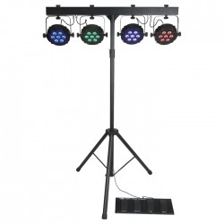 Showtec Compact Power Light Set MKII con palo borsa e pedaliera sistema completo fari piatti RGB strobo KaotikaStore