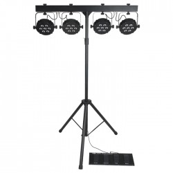 Showtec Compact Power Light Set MKII con palo borsa e pedaliera sistema completo fari piatti RGB strobo 30268 EAN 8717748232533