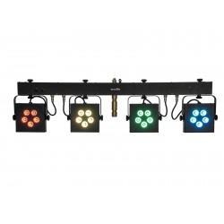 42109860 EUROLITE LED KLS-902 Next Compact Light Set barra cablata con 4 potenti fari QuickDMX per eventi KaotikaStore