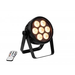 51915320 Eurolite LED 7C-7 Silent Slim Spot 7 in 1 colore miscelazione colori RGBA/CW/WW+UV, dimmer e strobo