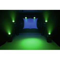 51915320 Eurolite LED 7C-7 Silent Slim Spot 7 in 1 colore miscelazione colori RGBA/CW/WW+UV, dimmer e strobo