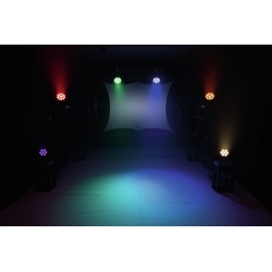 51915320 Eurolite LED 7C-7 Silent Slim Spot 7 in 1 colore miscelazione colori RGBA/CW/WW+UV, dimmer e strobo kaotikastore