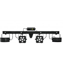 51741091 EUROLITE LED KLS Laser Bar PRO FX Light Set barra con 2 derby 2 fari spot UV strobo laser KaotikaStore 4026397571523