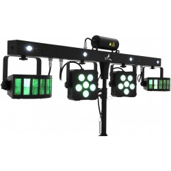 51741091 EUROLITE LED KLS Laser Bar PRO FX Light Set barra con 2 derby 2 fari spot UV strobo laser KaotikaStore 4026397571523