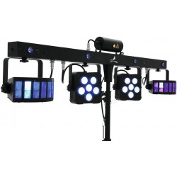 51741091 EUROLITE LED KLS Laser Bar PRO FX Light Set barra con 2 derby 2 fari spot UV strobo laser KaotikaStore 4026397571523