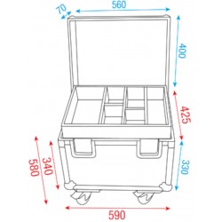 Dap Audio Flightcase  585 x 430 x 430 mm baule trasporto con inserto divisorio interno