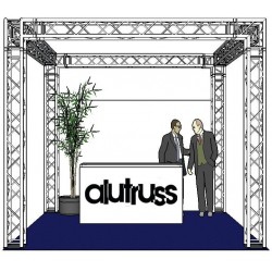 Alutruss Truss set QUADLOCK 6082 square 4x4x3.5m (WxDxH) sistema americana per fiera manifestazione pubblicità KaotikaStore