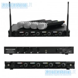 OMNITRONIC UHF-204 Wireless mic system 823-832MHz set 4 radiomicrofono 4 canali