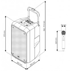 DAP PSS-110 MKIII Impianto audio portatile, alimentato a batteria da 10" cassa attiva con microfono wireless KaotikaStore