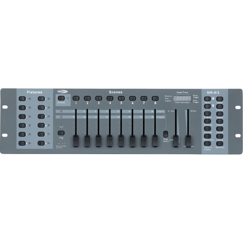50700 Centralina DMX Showtec SM-8/2 controller luci banco regia effetti luce scanner testa mobile KaotikaStore Ean 8717748160676 50700 Centralina DMX Showtec SM-8/2 controller luci banco regia effetti luce scanner testa mobile KaotikaStore Ean 8717748160676