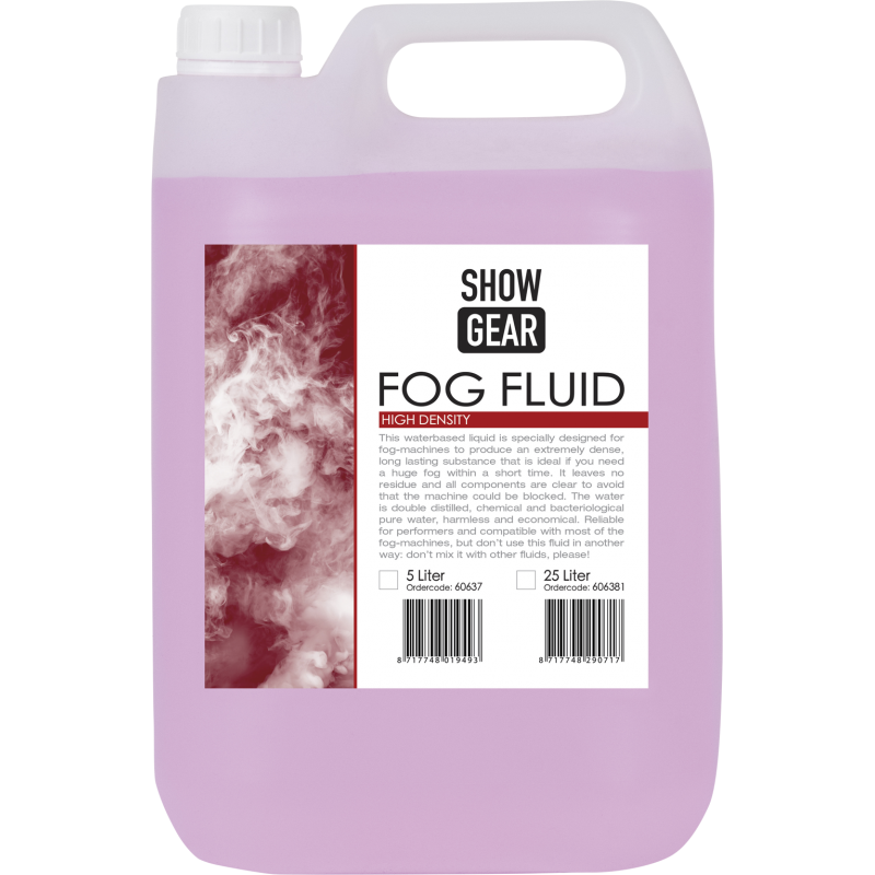 Showgear Tanica 5 litri di liquido Professional ALTA DENSITA' per macchina  del fumo fog machine smoke fluid