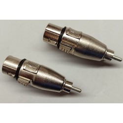 Set 2 pezzi Sirus Pro adattatore XLR 3 poli femmina / RCA maschio connettore segnale audio mixer KaotikaStore