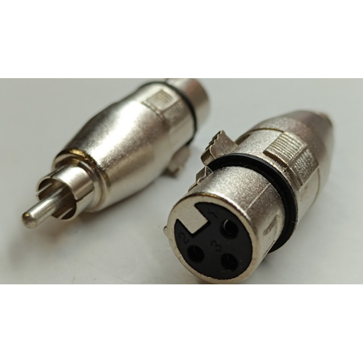 Set 2 pezzi Sirus Pro adattatore XLR 3 poli femmina / RCA maschio connettore segnale audio mixer KaotikaStore