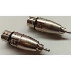 Set 2 pezzi Sirus Pro adattatore XLR 3 poli femmina / RCA maschio connettore segnale audio mixer KaotikaStore