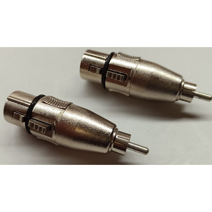 Set 2 pezzi Sirus Pro adattatore XLR 3 poli femmina / RCA maschio connettore segnale audio mixer KaotikaStore