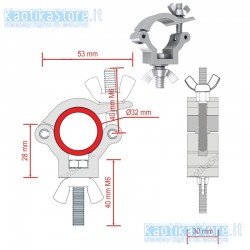 Showtec gancio supporto luci tubo 32mm per attacco fari discoteca